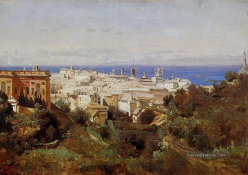  ein - Ansicht von Genua von der Promenade von Acqua Sola plein air Romantik Jean Baptiste Camille Corot